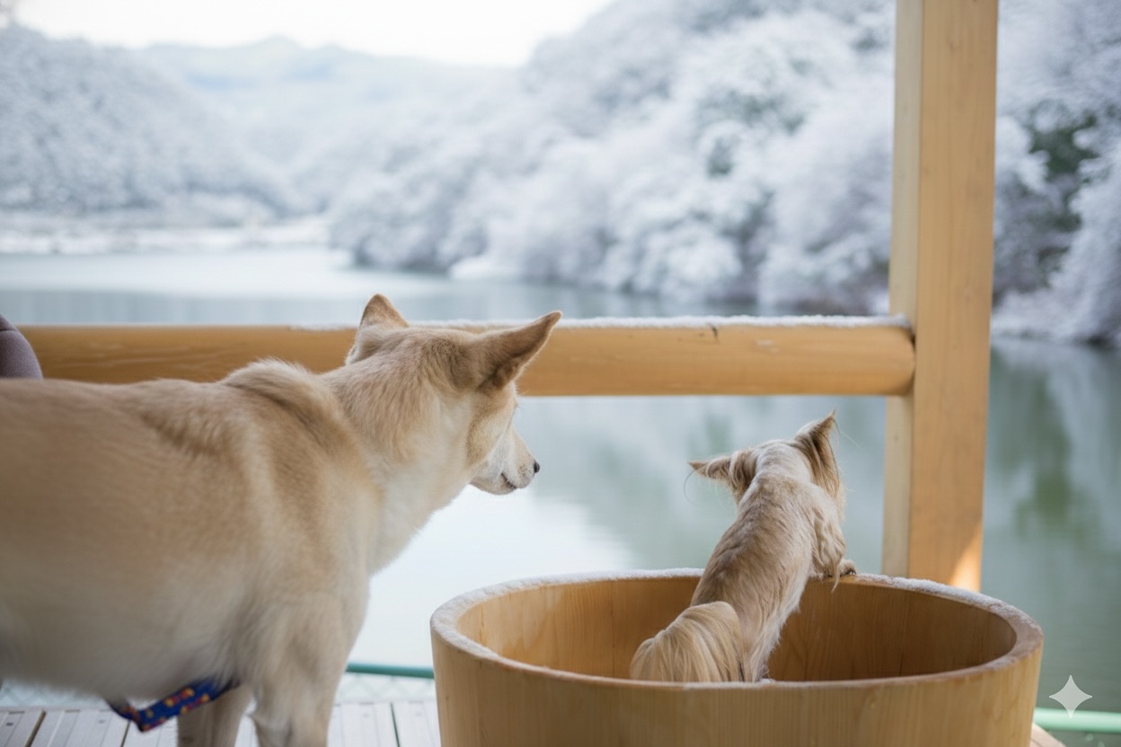 雪の日のわんこあんは、
