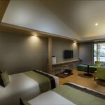 部屋に入って、荷物を置いて、