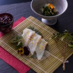 春のお造りは、桜鯛のふり檸檬。